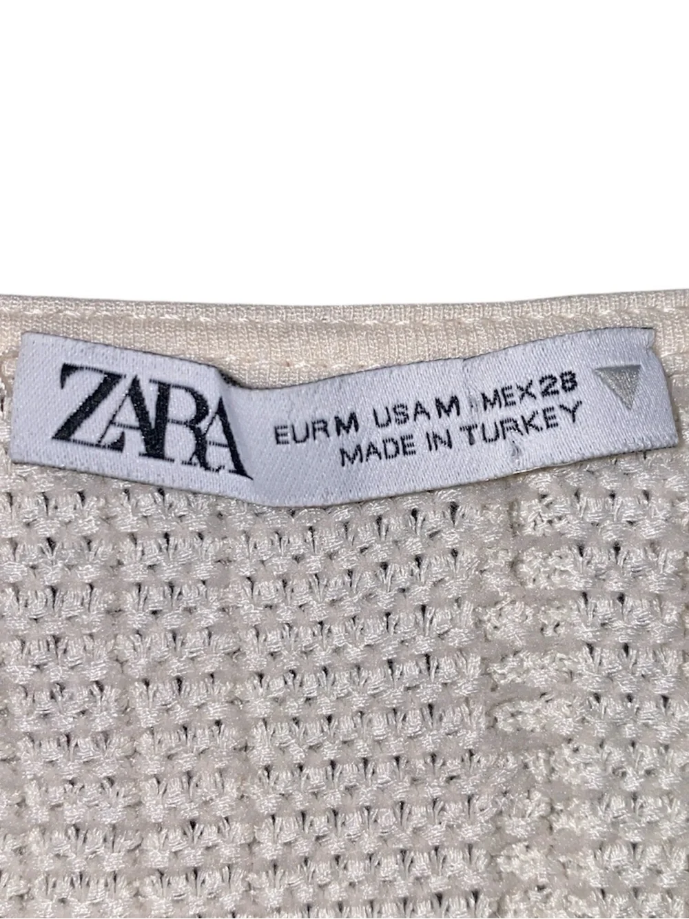 Zara Cream Crochet Knit Crop Sweater Tank Top, Size Medium - Picture 5 of 5